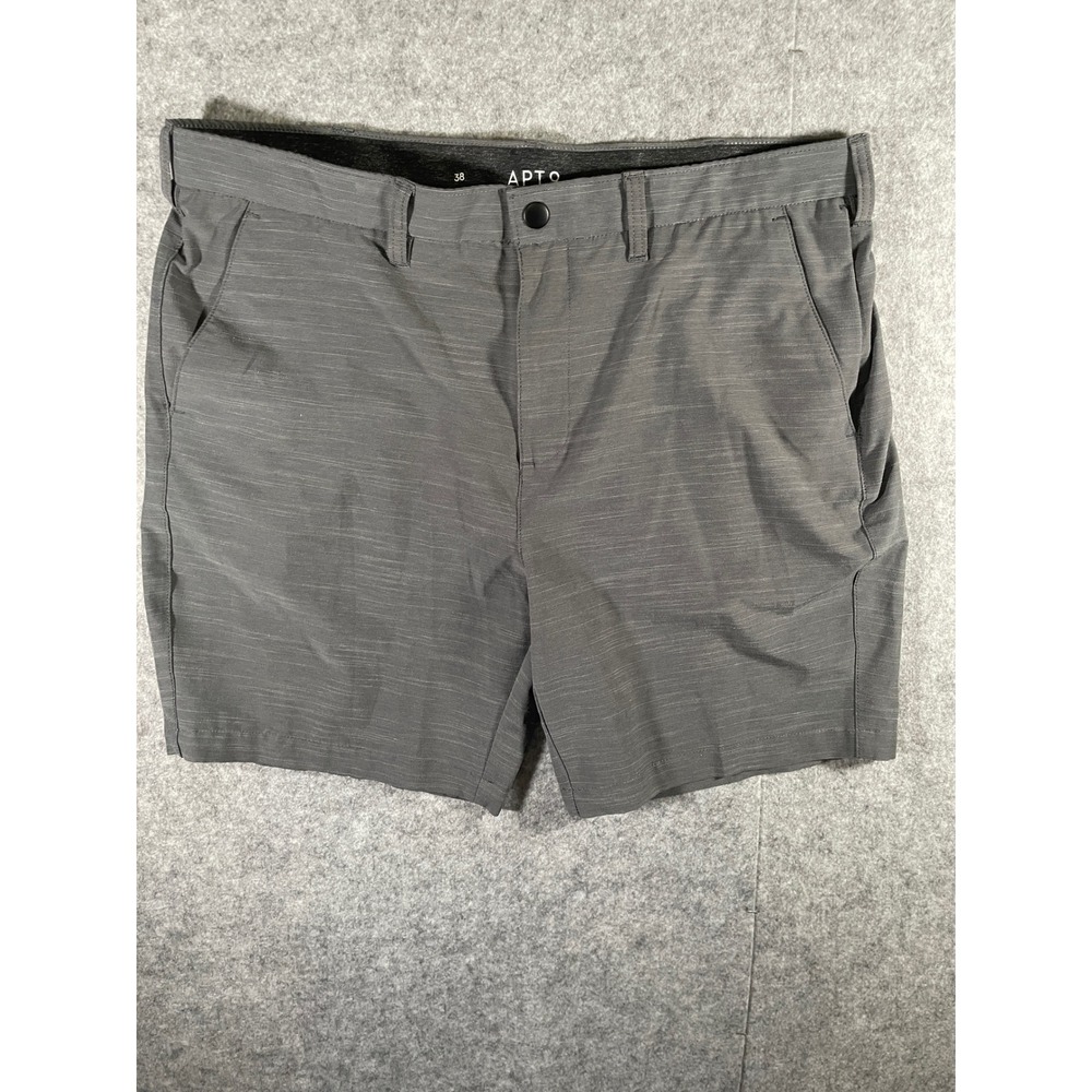 Apt 9 Mens Premier Flex Shorts Gray Size 38 Golf Casual Stretch Flat Front
